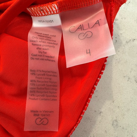 CALIA TRIANGLE STRAPPY BACK ONE PIECE SWIM BATHING SUIT SZ 4 (A-C) FRESH RED NWT - Picture 9 of 10